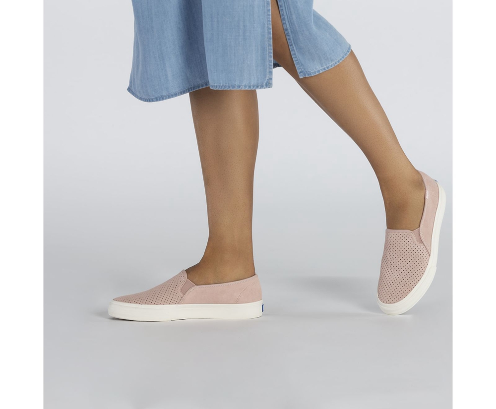 Slip Ons Keds Femme Rose - Double Decker Perf Suede - 326-GLTXKE